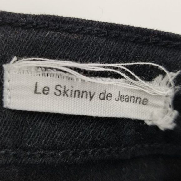 Frame Le Skinny De Jeanne Film Noir Raw Hem Jeans Size 27 - Picture 10 of 13